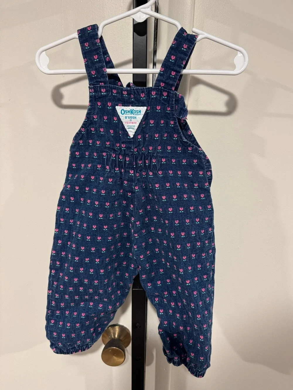 OshKosh B'gosh Fenim Floral Baby Overalls Infant Vintage 6-9mo